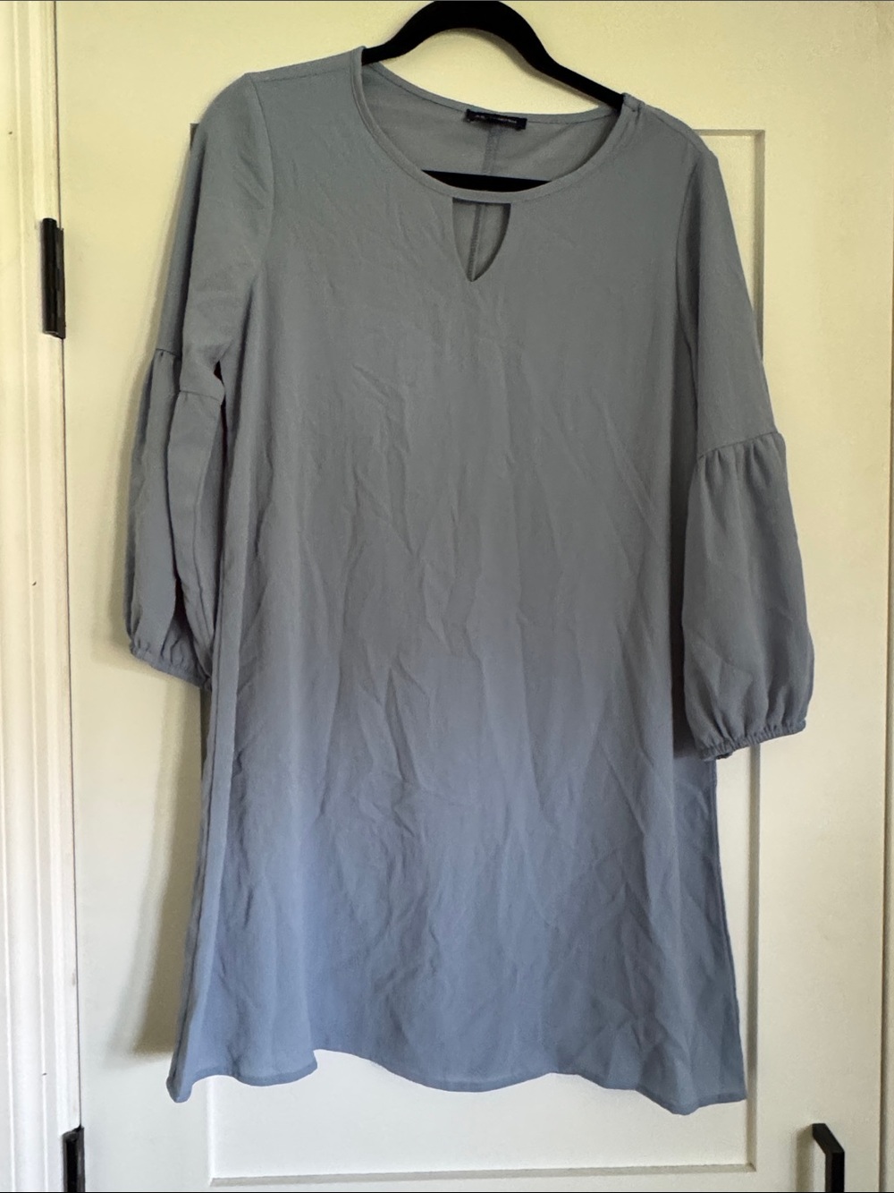 As U Wish Blue Mini Dress with Keyhole Neck